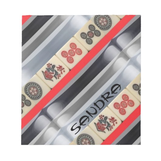 Mahjong mit Monogramm Notizblock (Vorderseite)