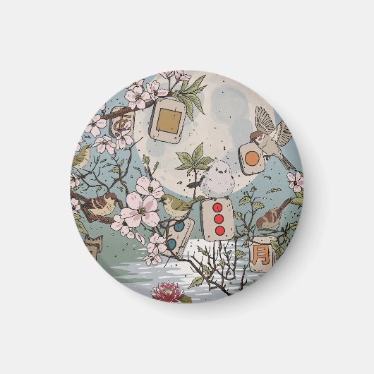 Mahjong Mondaufgang Magnet (Vorne)