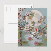 Mahjong Mondaufgang Postkarte (Vorne/Hinten)