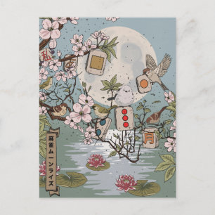 Mahjong Mondaufgang Postkarte