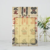Mahjong Monogramm Briefpapier (Stehend Vorderseite)