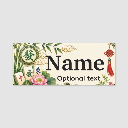 Mahjong Namensschild (Vorderseite)