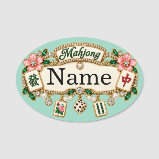 Mahjong Namensschild (Vorderseite)