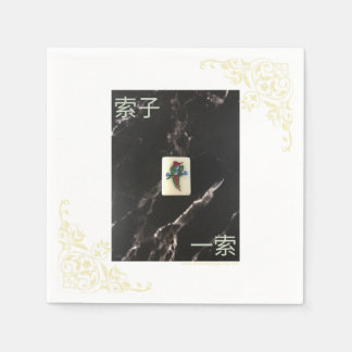 Mahjong Napkin mit Kantonesisch 1 von Bamboo Serviette