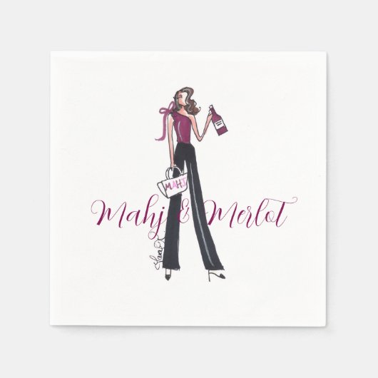 Mahjong napkins serviette (Vorderseite)