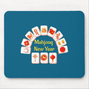 Mahjong Neujahr 2026 Pferd Kunstwerk Mousepad