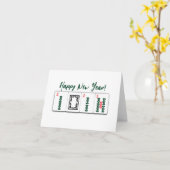 MahJong New Years Card Karte (Gelbe Blume)