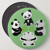 Mahjong Panda Niedlich Funny Button (Vorne & Hinten)
