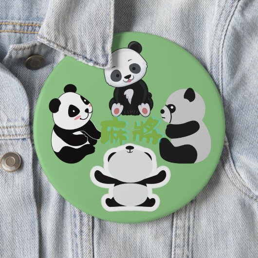 Mahjong Panda Niedlich Funny Button (Beispiel)
