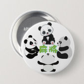 Mahjong Panda Niedlich Funny Button (Vorne & Hinten)