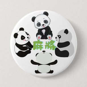 Mahjong Panda Niedlich Funny Button