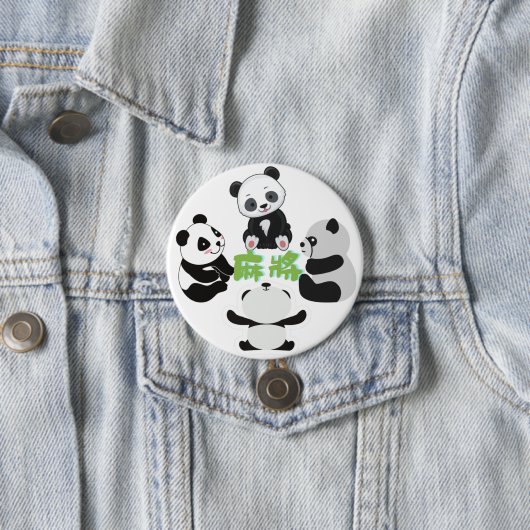 Mahjong Panda Niedlich Funny Button (Beispiel)