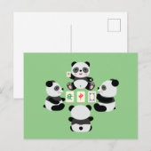 Mahjong Panda Niedlich Funny Feiertagspostkarte (Vorne/Hinten)