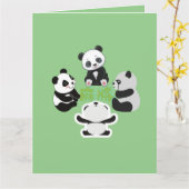 Mahjong Panda Niedlich Funny Karte (Gelbe Blume)