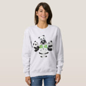 Mahjong Panda Niedlich Funny Sweatshirt (Vorne ganz)