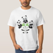 Mahjong Panda Niedlich Funny T - Shirt (Vorderseite)