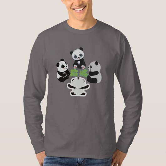 Mahjong Panda Niedlich Funny T-Shirt (Vorderseite)