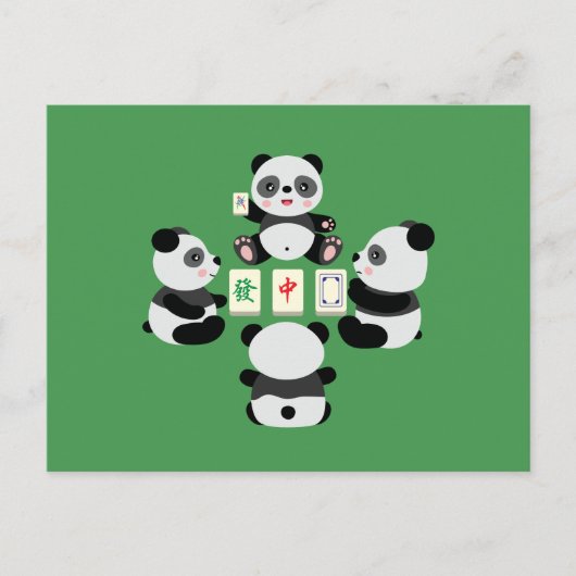 Mahjong Panda Postkarte (Vorderseite)