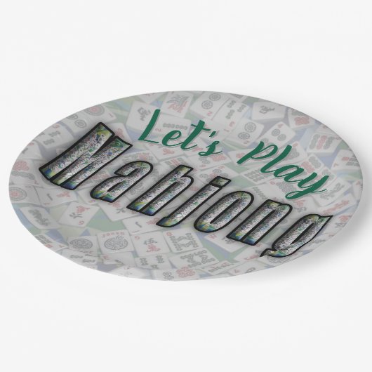 Mahjong Paper Plates Pappteller (Schrägansicht)