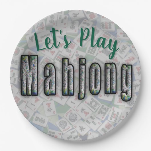 Mahjong-Papierteller Pappteller (Vorderseite)