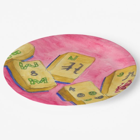 Mahjong Pappteller (Schrägansicht)
