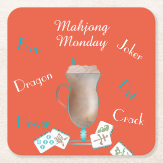 Mahjong Party Coasters Rechteckiger Pappuntersetzer