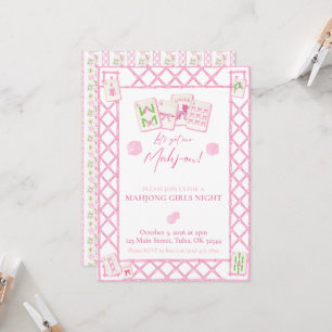 Mahjong Party Einladung, Girls Night Coquette
