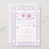 Mahjong-Party Einladung, Lila, rosa Dragon Tiles Einladung