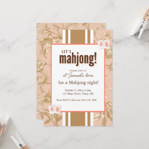 Mahjong-Party-Einladung, Toile, Mahjong-Steine Einladung