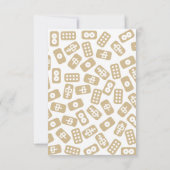 Mahjong-Party Einladung - weiß-braune Fliesen (Rückseite)