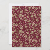 Mahjong Party Invitation, burgundy toile, tiles Einladung (Rückseite)