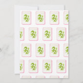 Mahjong Party Invitation, Cabbage and Pink Einladung (Rückseite)