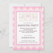 Mahjong Party Invitation, grandmillennial swans Einladung (Vorderseite)