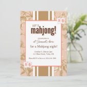 Mahjong Party Invitation, toile, mahjong tiles Einladung (Stehend Vorderseite)