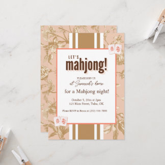 Mahjong Party Invitation, toile, mahjong tiles Einladung