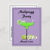 Mahjong Party Postcard Einladung (Vorne/Hinten)