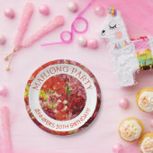 Mahjong Party Rich Bold Floral Custom Pappteller (Party)