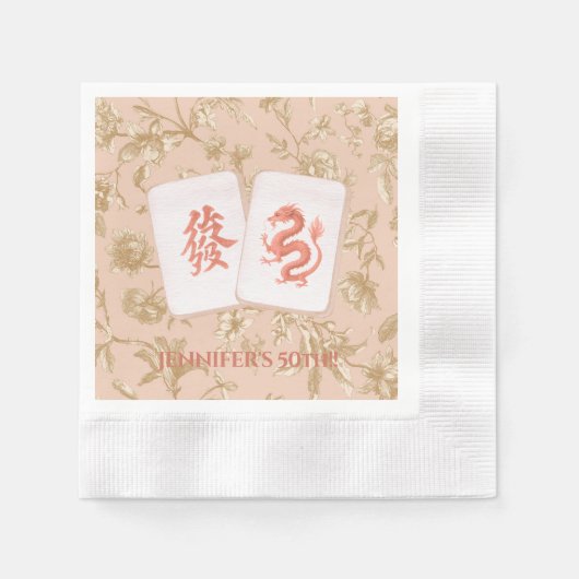 Mahjong-Party-Serviette, Toile Serviette (Vorderseite)