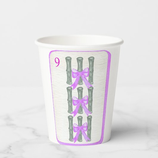 Mahjong Party Theme Cups, mahjong tiles Pappbecher (Rückseite)