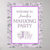Mahjong Party Toile Begrüßungszeichen Poster (Vorne)