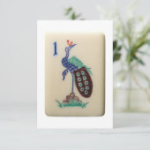 Mahjong-Pfau-Einladung Einladung (Stehend Vorderseite)