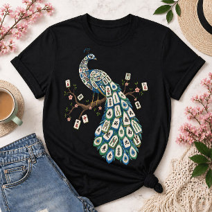 Mahjong Pfau Kachel Vogel Elegant T-Shirt