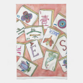 Mahjong-Pfirsich Geschirrtuch (Vertikal)