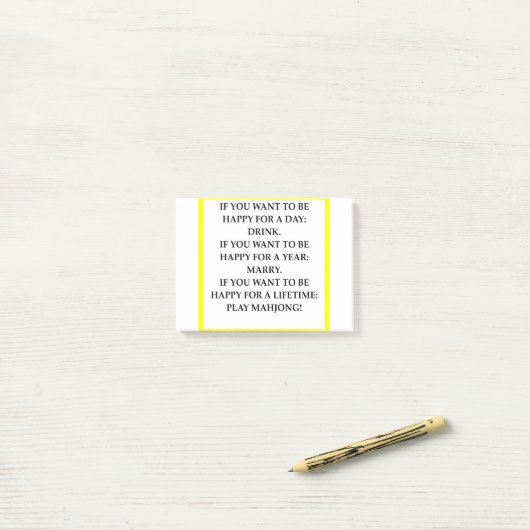 MAHJONG POST-IT KLEBEZETTEL (Auf Schreibtisch)