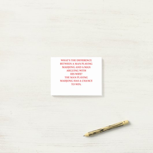 MAHJONG POST-IT KLEBEZETTEL (Auf Schreibtisch)