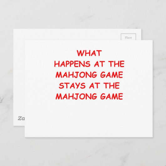 Mahjong Postkarte (Vorne/Hinten)