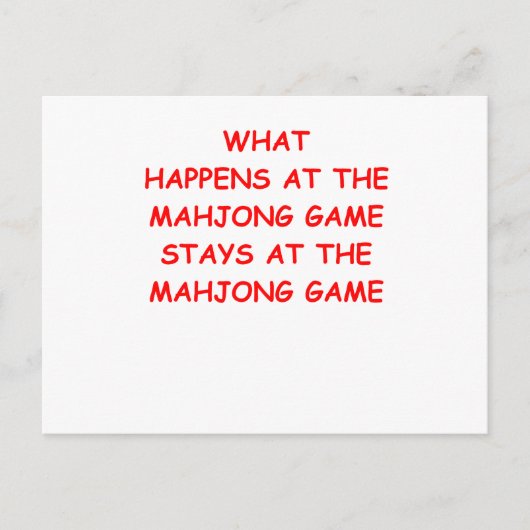 Mahjong Postkarte (Vorderseite)