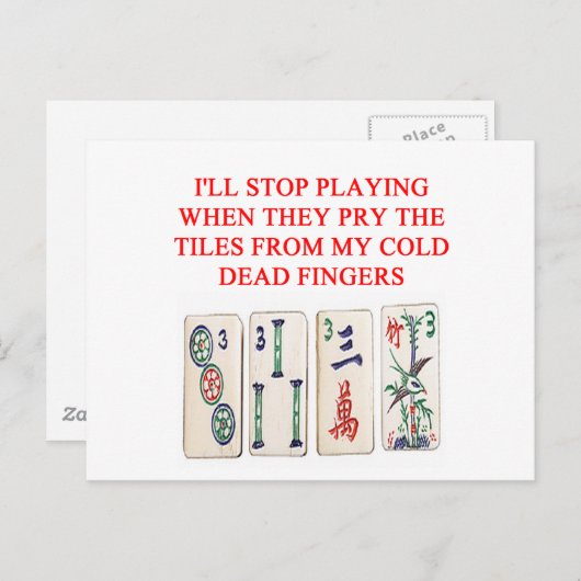 Mahjong Postkarte (Vorne/Hinten)