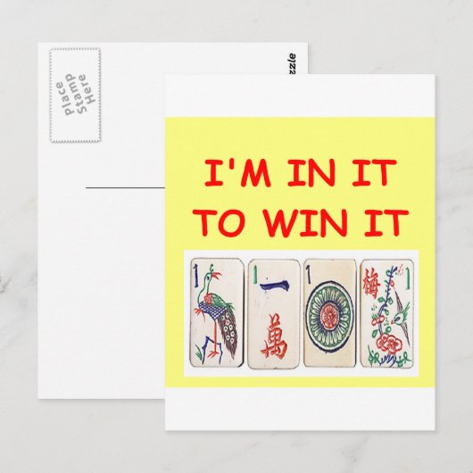 Mahjong Postkarte (Vorne/Hinten)