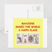 Mahjong Postkarte (Vorne/Hinten)